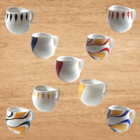 Luigi Colani Design Porzellan Kaffeebecher dekoriert