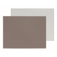 Platzset 40 x 30 cm taupe / weiß