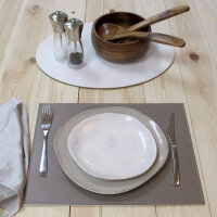 Platzset 40 x 30 cm taupe / weiß