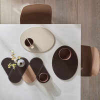 Platzset oval 45 x 34 cm schokobraun / creme