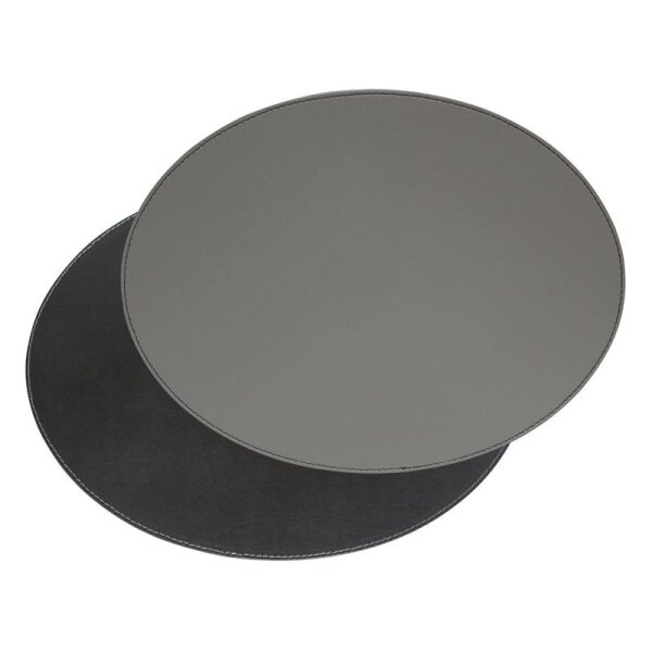 Platzset oval 45 x 34cm grau / schwarz