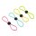 Elastische Schnellverschlüsse 4er-Set Leuchtfarben
