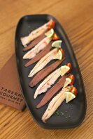 CLUB TELLER/ PLATTE/ SERVIERPLATTE 36 cm x 15 cm in gusseisener Optik