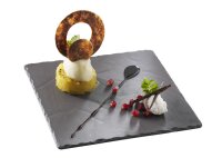 BURGER & STEAKTELLER 20 x 20 cm QUADRATISCH Matt schiefer