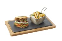 SERVIERPLATTE universal 30  x 16 cm rechteckig schmal Matt schiefer