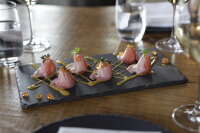 SERVIERPLATTE universal 30  x 16 cm rechteeckig schmal Matt schiefer