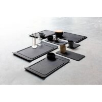 STEAK & BURGERTELLER 33 cm x 22 cm, RAND HOCH Matt schiefer