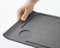 STEAKTELLER 39,5 cm, 2 RAENDER HOCH Matt schiefer