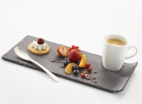 BURGER & STEAKPLATTE mit Mulde Matt schiefer style