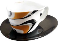 Luigi Colani Porzellan Jumbotasse 2 tlg. wave gold black