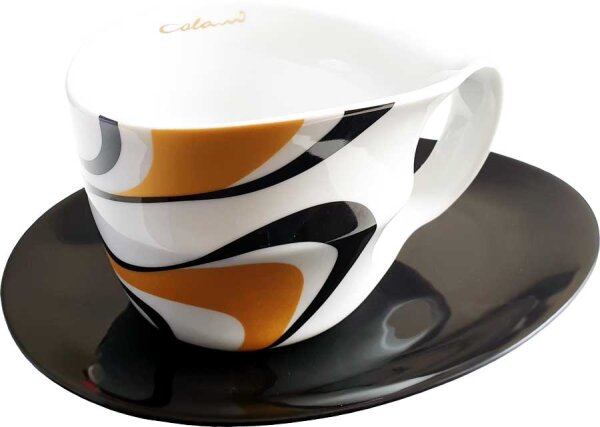 Luigi Colani Porzellan Jumbotasse wave gold black