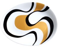 Luigi Colani Porzellan Teller  2 Stück wave gold black