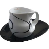 Luigi Colani Porzellan Kaffee - Cappuccino Tasse loop black