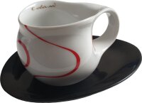 Luigi Colani Porzellan Espresso Tasse mit Untertasse loop red