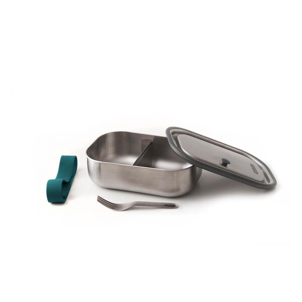 Edelstahl Lunch Box - Ozean, 1000 ml, Edelstahl/Silikon, Maße: 20 x 15 x 6,5 cm