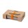 Edelstahl Sandwich Box - Orange, 1000 ml, Edelstahl/Bambusholz, Maße: 22,3 x 15 x 5,2 cm