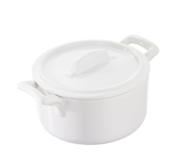 KASSEROLLE MIT DECKEL 20 cl, RUND Weiss
