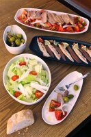 CLUB TELLER/ PLATTE/ SERVIERPLATTE 36 cm x 15 cm Weiss