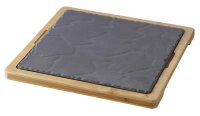 HOLZTABLETT 29,2 x 29,2 cm für  Steakteller 25  x 25 cm Bambus