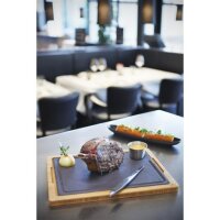 HOLZTABLETT 29,2 x 29,2 cm für  Steakteller 25  x 25 cm Bambus