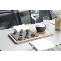 BAMBUS HOLZTABLETT 37 x 24 cm, 2 - fach unterteilt für Steakteller 20 x 20 cm