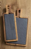 HOLZTABLETT Akazie 43 x 23 cm, RECHTECKIG FÜR STEAKPLATTE 30 x 20 cm