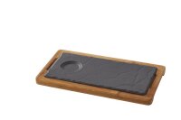 HOLZTABLETT 28,5 x 15 cm FÜR RECHTECKIGE TELLER 25 x12 cm Bambus