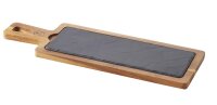 HOLZTABLETT 43 x 14 cm, RECHTECKIG FÜR TELLER/ PLATTE 30 x11 cm Akazie