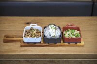 HOLZTABLETT 43 x 14 cm, RECHTECKIG FÜR TELLER/ PLATTE 30 x11 cm Akazie