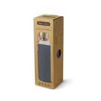 Wasserflasche 600 ml Glas Schiefer