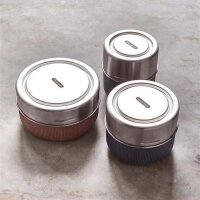 Lunchbecher 600 ml aus Glas mit Schutzhülle, Schiefer