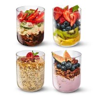 Lunchbecher 450 ml aus Glas mit Schutzhülle, Schiefer