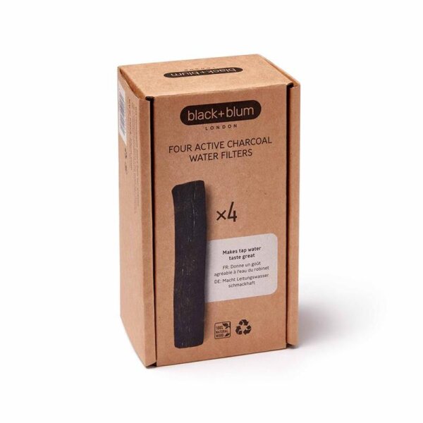 4 Aktivkohlefilter in Geschenkbox, Binchotan Aktivkohle