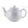 Teekanne 1500 ml Steingut klassisch weiß, für 10 Tassen