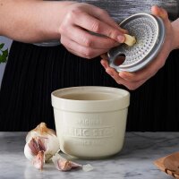 Knoblauchbehälter 2in1 mit Reibe aus Steingut