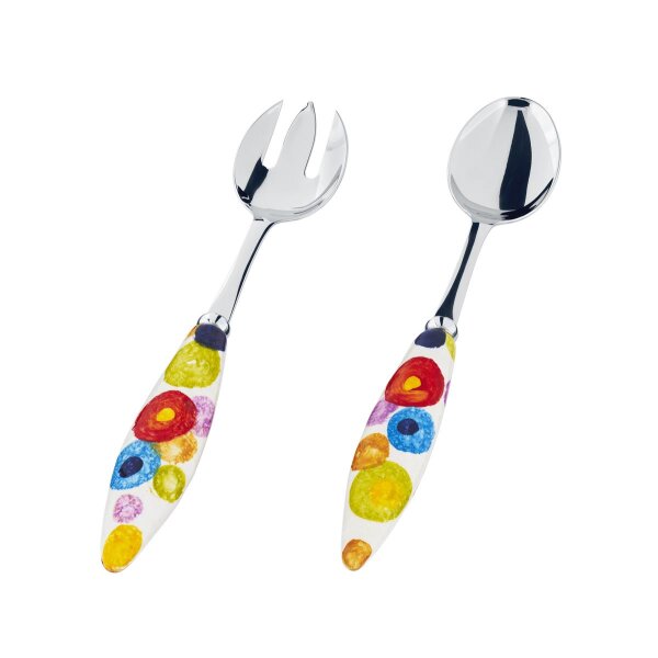 Salatbesteck handbemalt "Circolo"