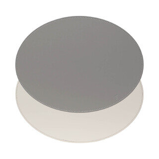 Platzset, Oval, Grau/Weiß 45 x 34cm