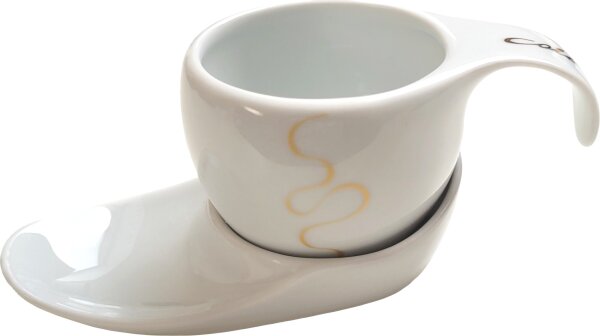 Espressotasse Vision 2tlg Loop gold/white