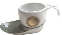 Espressotasse Vision 2tlg Point grey/gold