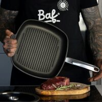 BAF Viereckgrillpfanne Gigant Newline 28 x 28 cm x 4.5 cm 2,2 l-Ohne Deckel-Griff abnehmbar