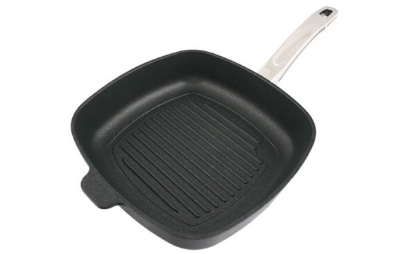 BAF Viereckgrillpfanne Gigant Newline 28 x 28 cm x 4.5 cm 2,2 l-Glas Deckel 28 x 28 cm-Griff abnehmbar