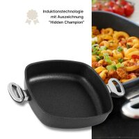 BAF Viereckservierpfanne Gigant Newline Induktion 28 x 28 cm, h 7.5 cm 4,0 l-Glasdeckel 28 x 28 cm