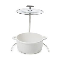 RUNDE INDUKTIONSKASSEROLLE 22 CM MIT GLASDECKEL Alabaster Weiss + Glas