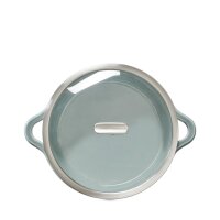 RUNDE INDUKTIONSKASSEROLLE 29 CM MIT GLASDECKEL Wolkengrau + Glas