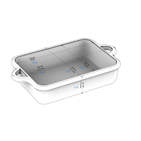 RECHTECKIGE AUFLAUFFORM 29 CM Alabaster Weiss REVOL BOMBANCE