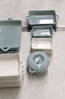 RECHTECKIGE AUFLAUFFORM 34 CM Alabaster Weiss REVOL BOMBANCE