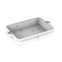 RECHTECKIGE AUFLAUFFORM 34 CM Wolkengrau REVOL BOMBANCE