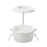 RUNDE INDUKTIONSKASSEROLLE 31 CM MIT PORZELLANDECKEL Alabaster Weiss