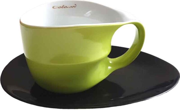 Luigi Colani Porzellan Jumbotasse grün mit Untertasse