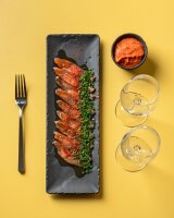 SERVIERPLATTE 30 cm  x 16 cm RECHTECKIG Schieferoptik